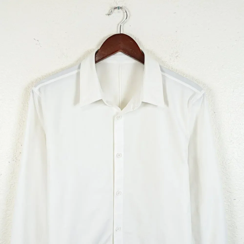 Lululemon Men's New Venture Long Sleeve Shirt in White size Medium - Picture 2 of 6